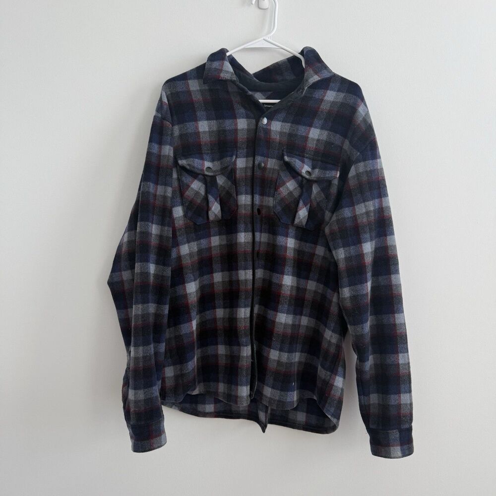 Smartwool Men's Merino Wool Anchor Line Shirt Jacket Chore Coat Plaid Fall Sz XL